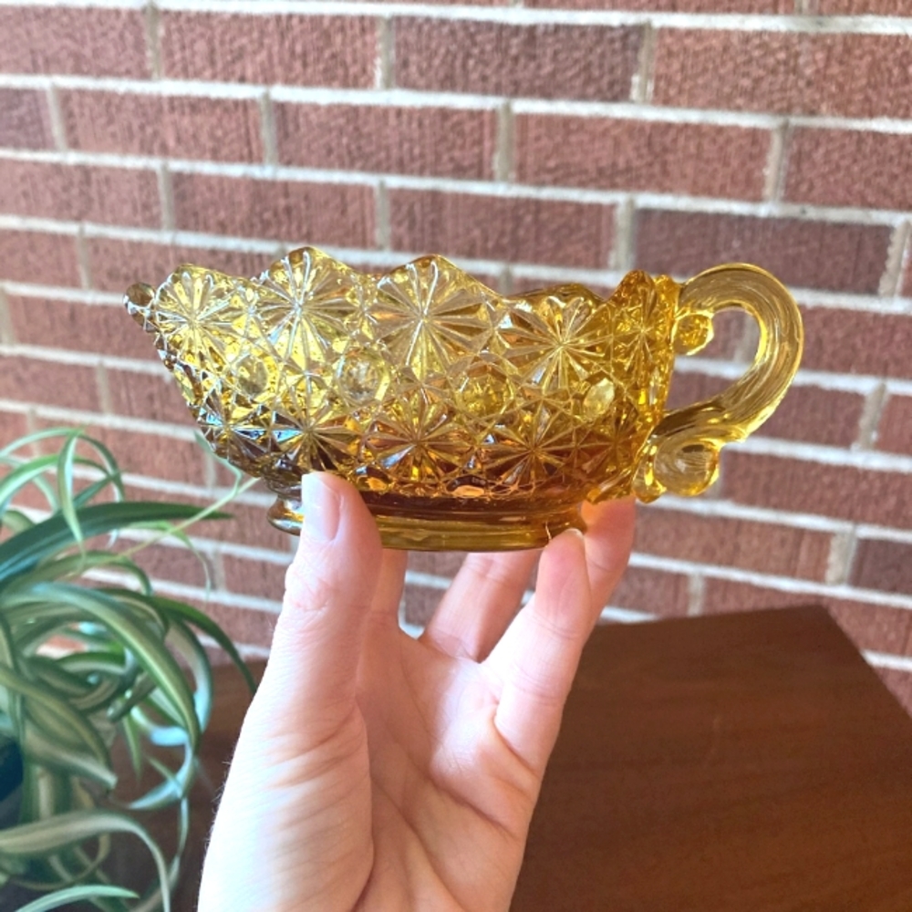 Vintage Amber Glass Trinket Dish